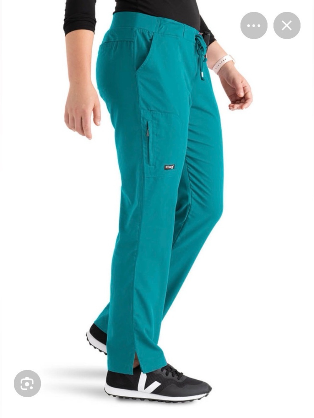 Greys Anatomy Barco Scrub Pants XL Teal Blue NWT Elastic Cargo Style 4277